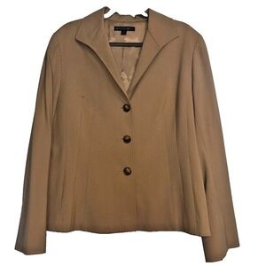 Lafayette 148 New York Women's Brown Blazer Jacket Size 16 Tailored Career Work